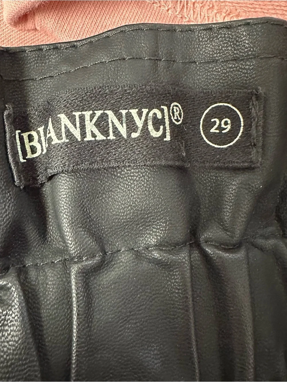 Blank NYC black faux leather mini skirt belted women’s size 29 New moto baddie
